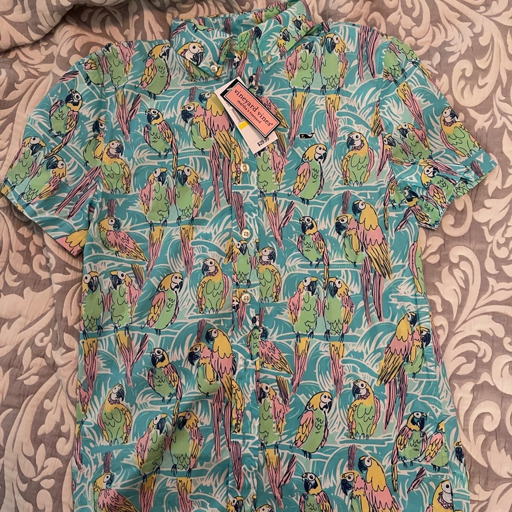 Youth Button Up Whale Shirt